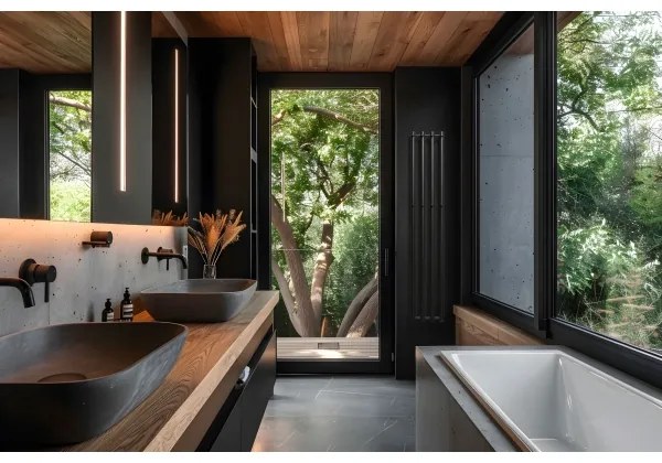 P.M.H. R2B - Kúpeľňový rebríkový radiátor ROSENDAL 350W 150 cm čierny