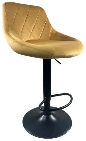 Barová stolička KAST zamat/žltá