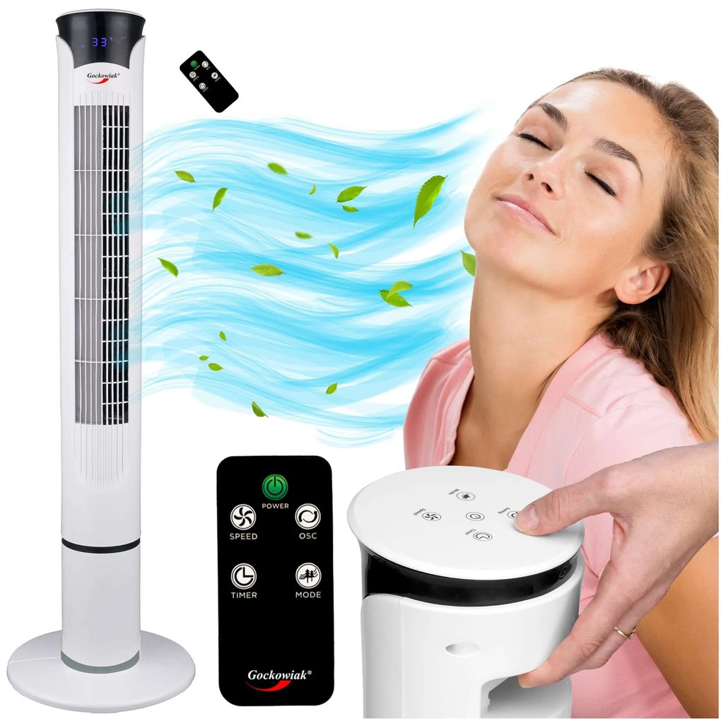 Stĺpový ventilátor TOPLO biely