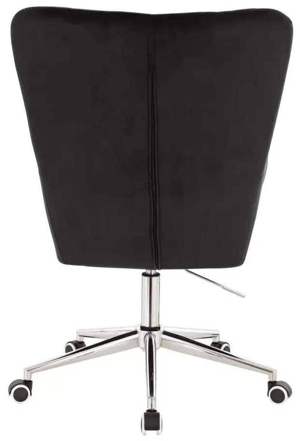LuxuryForm DESIGN Kreslo AMADEO VELUR na striebornej podstave s kolieskami - čierne