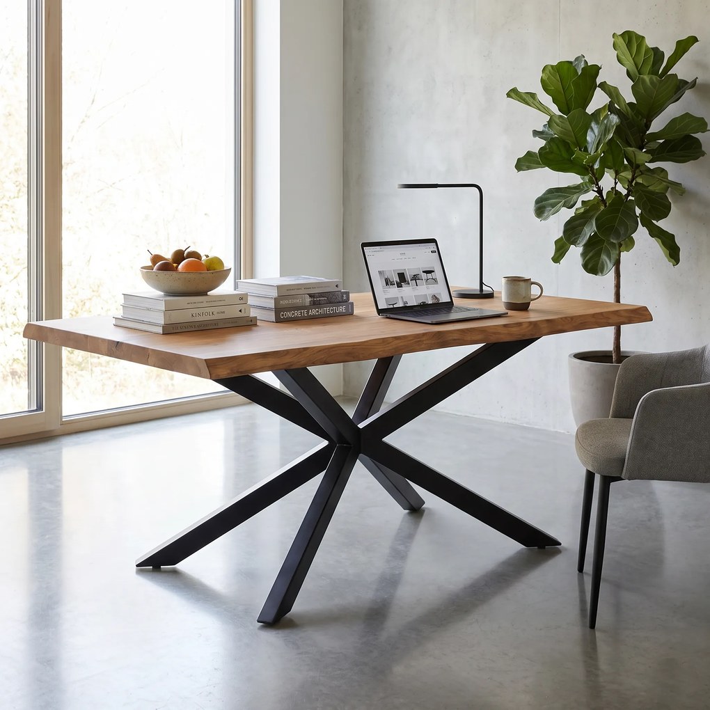 Stôl PORTO, 1800 × 900 mm, masívny dub s nepravidelnou hranou