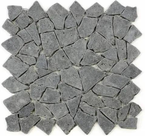 DIVERO Mozaika Garth z andezitu čierna / tmavo sivá 33 x 33 cm