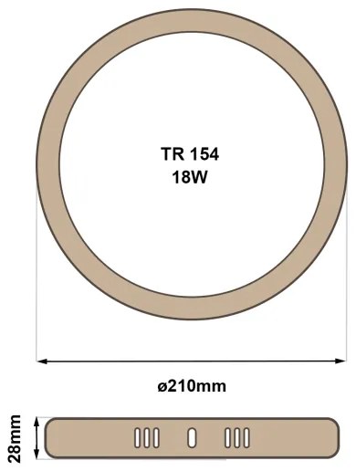 LED Stropné svietidlo RING LED/18W/230V 4200K pr. 21 cm hnedá