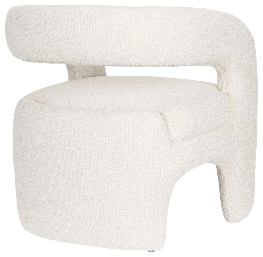 Biele kreslo z textílie buklé Nova – White Label