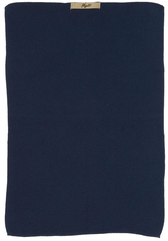 Ib Laursen Pletená utierka Mynte Midnight Blue