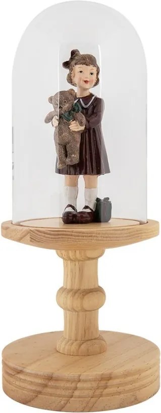 Prírodný drevený podnos so skleneným poklopom Ricco - Ø 14*34 cm