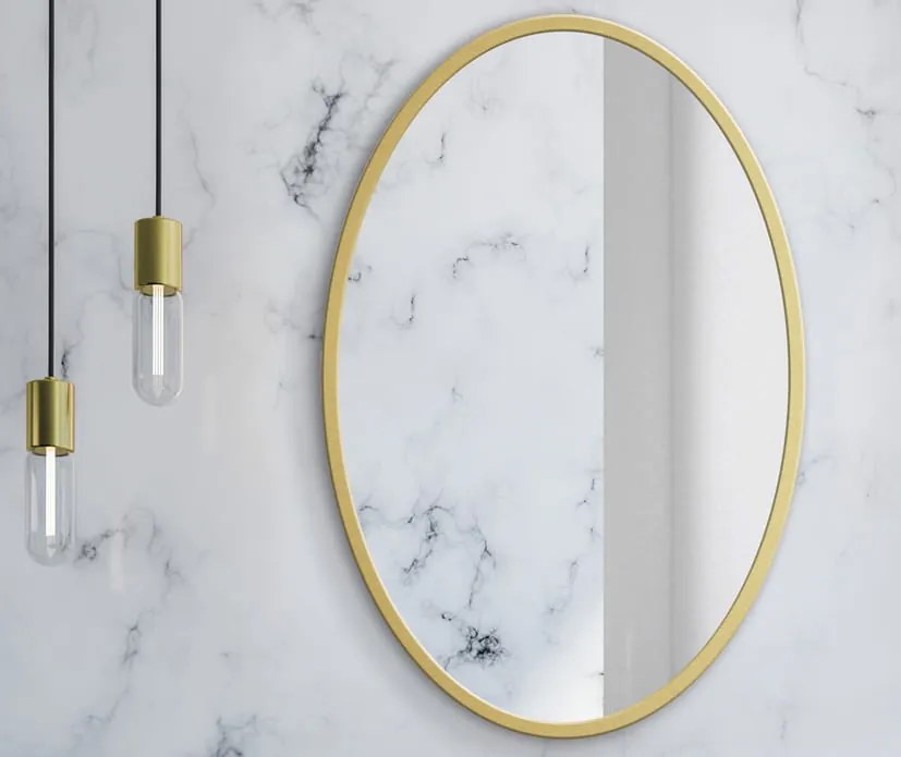 Dekorstudio Okrúhle zrkadlo so zlatým rámom Ø70 cm