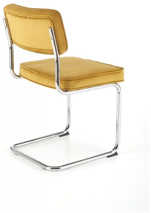 Jedálenská stolička VALDA — kov, látka, žltá