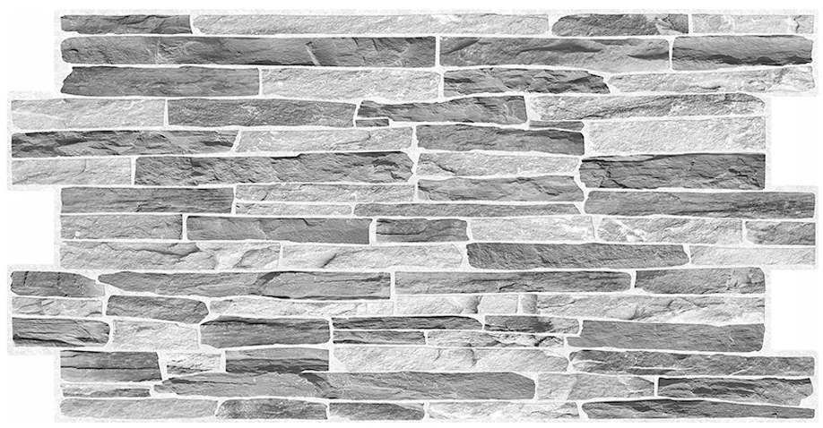3D PVC obkladový panel 98 x 50 cm - Silver Stone Dark