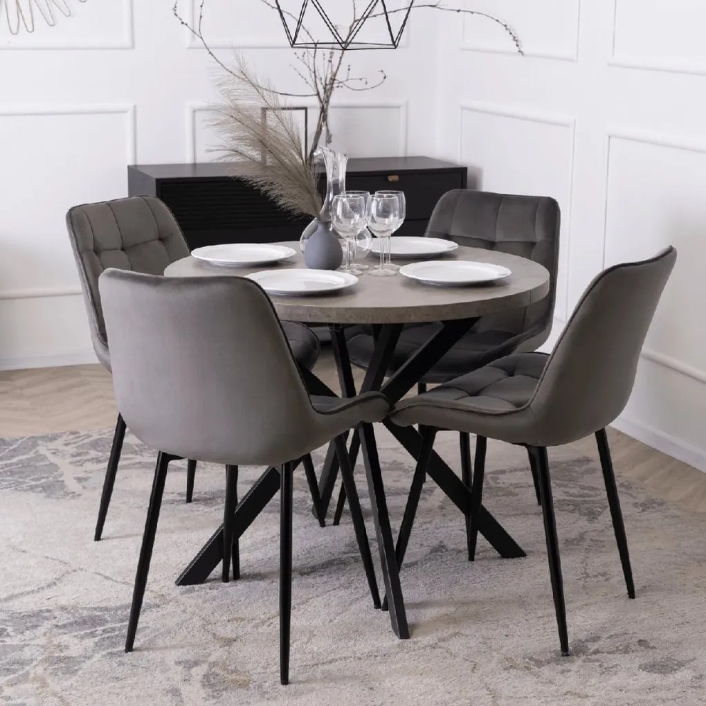 PROXIMA.store - Okrúhly rozkladací stôl LUGO FARBA: dub, FARBA NÔH: čierna