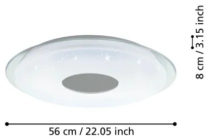 Eglo 900005- LED Stmievateľné stropné svietidlo LANCIANO-Z LED/44,8W/230V 2700-6500K