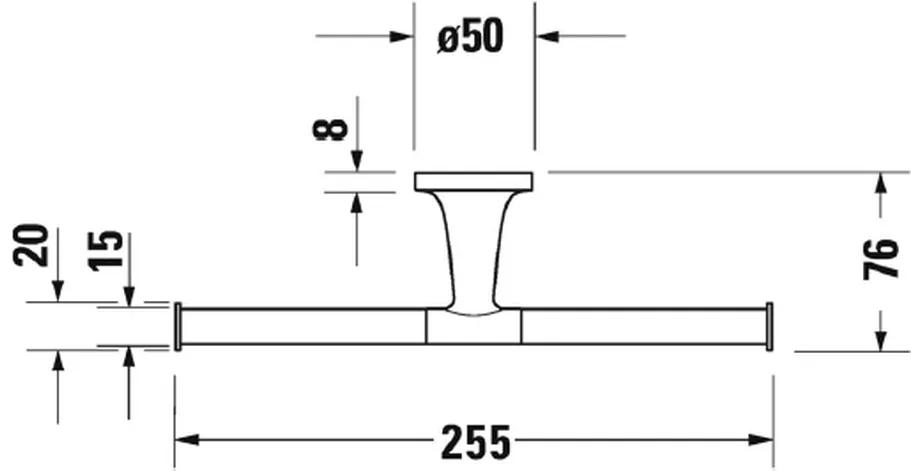 Duravit Starck T - Dvojitý držiak na toaletný papier, chróm, 0099381000