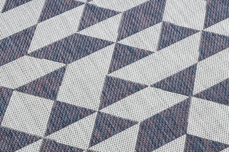 Dywany Łuszczów Kusový koberec Sion Sisal Triangles 22373 ecru/blue-pink – na von aj na doma - 140x190 cm