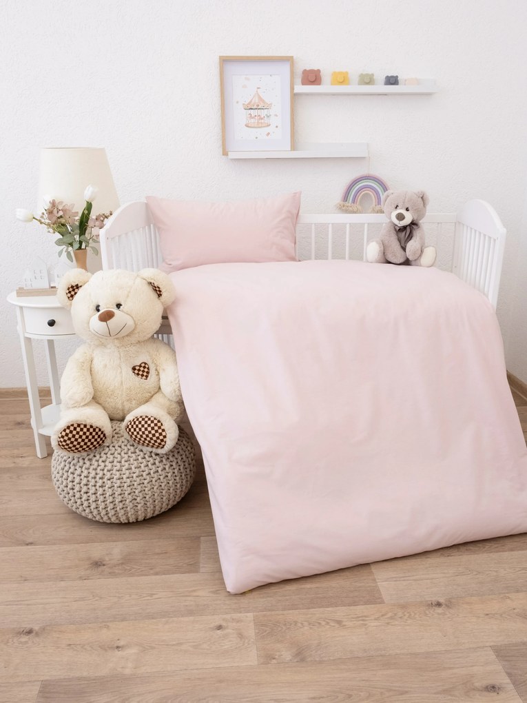 Bavlnené obliečky Renforcé do postieľky – Jasmine púdrová