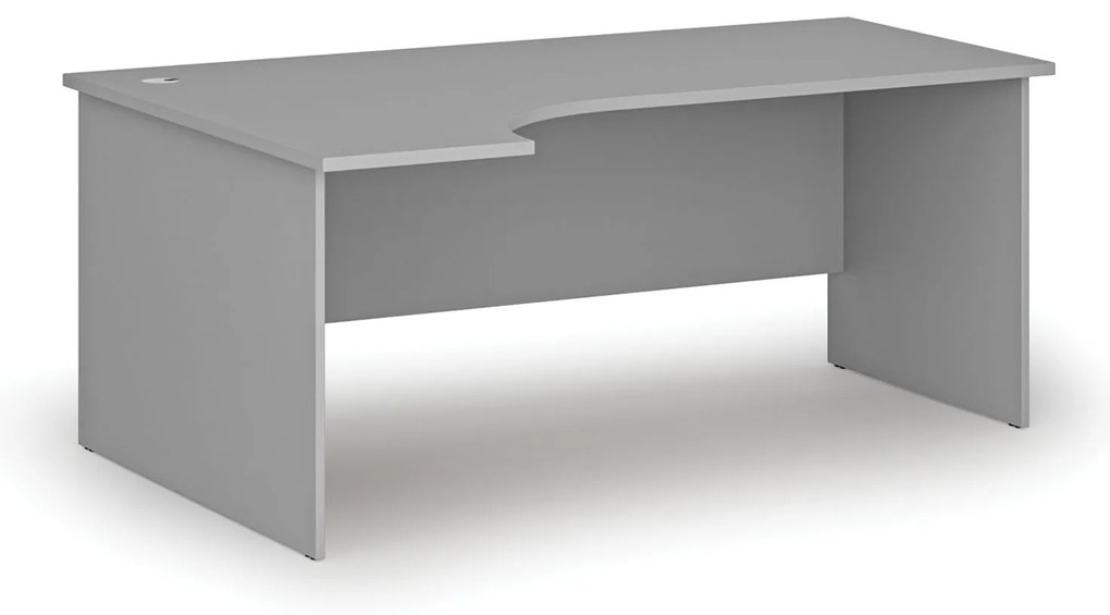 Rohový kancelársky písací stôl PRIMO GRAY, 180x120 cm, ľavý, sivá