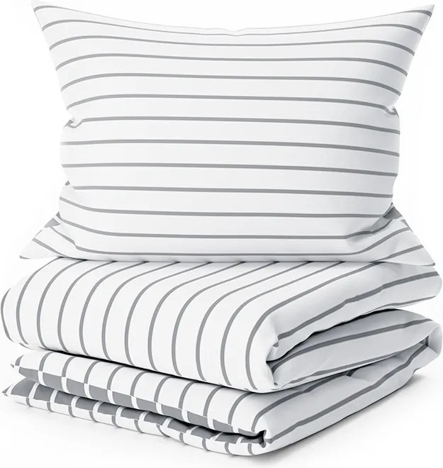 Povlečení z Renforcé bavlny CAPRIVI šedé knoflík Rozmer obliečky: 70 x 90 cm | 140 x 220 cm