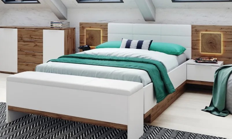 Manželská posteľ Livorno 66 Farba: Biela