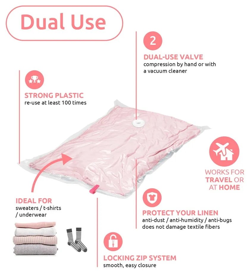 Vákuové vrecia v súprave 2 ks Hanging Vacuum S – Compactor