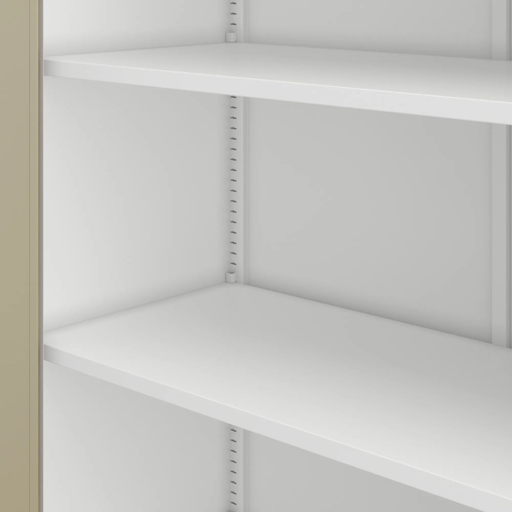 Kancelárska kovová skrinka na dokumenty JAN II, Eco Design: biela/dub sonoma