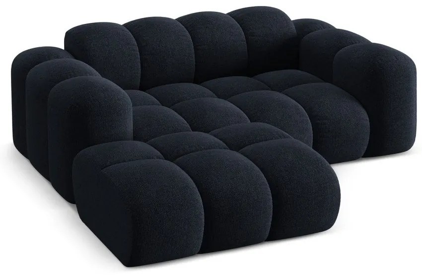 Tmavomodrá ženilková rohová pohovka (ľavý roh/s leňoškou) Treno – Cosmopolitan Design