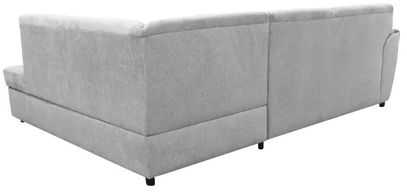 Rozkladacia rohová sedacia súprava s úložným priestorom v tvare L SERPA pravá šedá