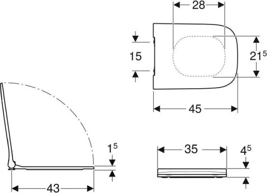 Geberit 500.239.01.1 - WC sedátko Smyle Square duroplast/biela