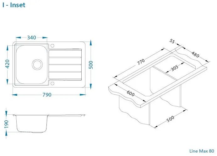 ALVEUS CZ LINE 80 MAX+ pop-up sifon