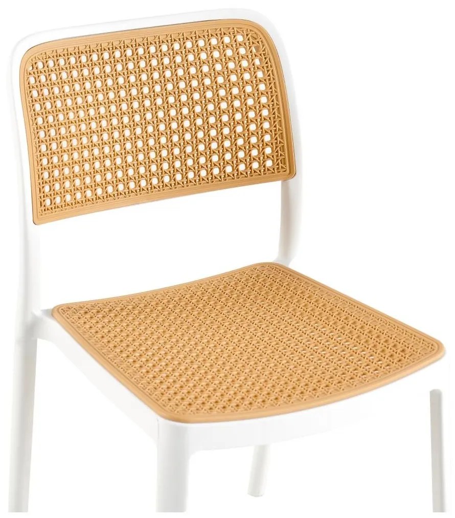 Tempo Kondela Stohovateľná stolička, biela/béžová, RAVID TYP 1