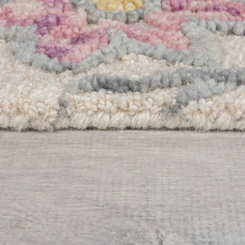 Krémový ručne tkaný vlnený koberec 200x290 cm Tania Floral – Flair Rugs