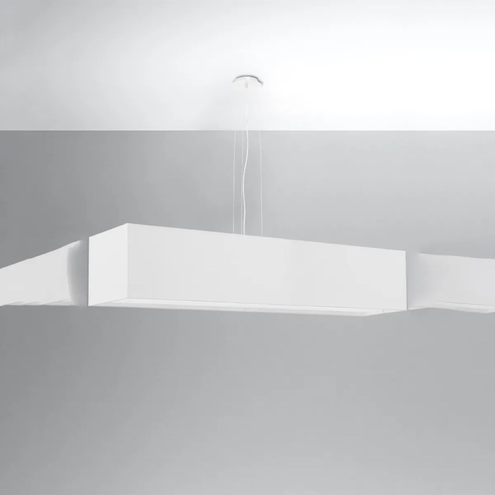 Závesné svietidlo Santa, 1x biele textilné tienidlo, (biely plast), (120 cm)