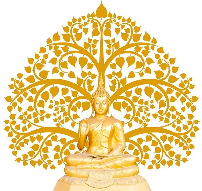 Samolepiaca tapeta Budha so stromom života