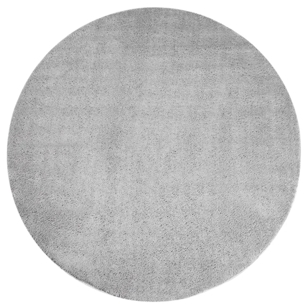 Dekorstudio Okrúhly koberec s dlhým vlasom SOFTSHINE sivý Priemer koberca: 120cm