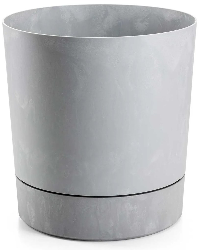 PLASTOVÝ KVETINÁČ AZALEA 35X37 CM IMITÁCIA BETÓNU SIVÁ