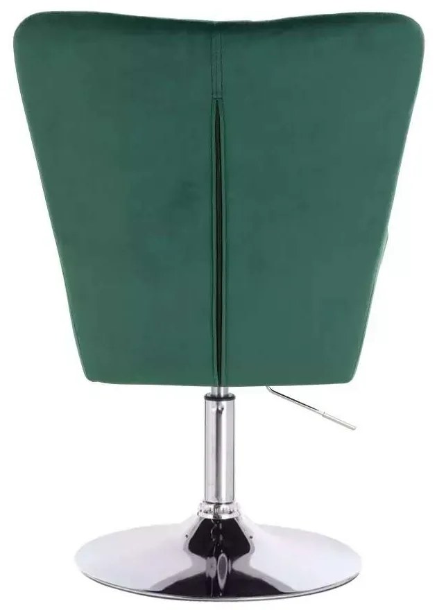 LuxuryForm DESIGN Kreslo AMADEO VELUR na striebornom tanieri - zelené