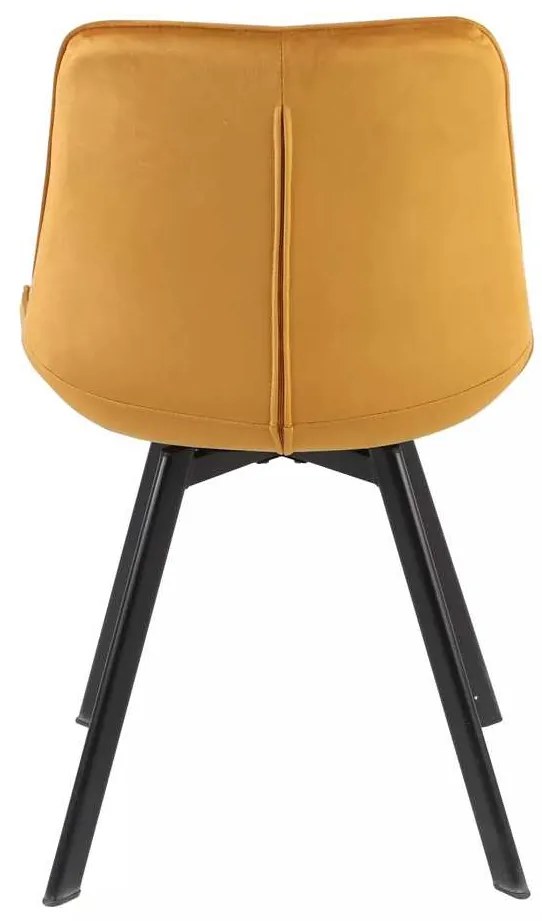 Jedálenská stolička Albons Velvet, žltá
