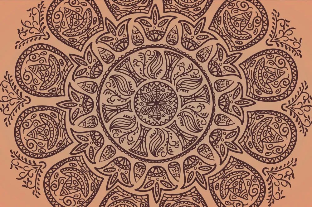 Tapeta Mandala s abstraktným ľudovým vzorom - 150x100