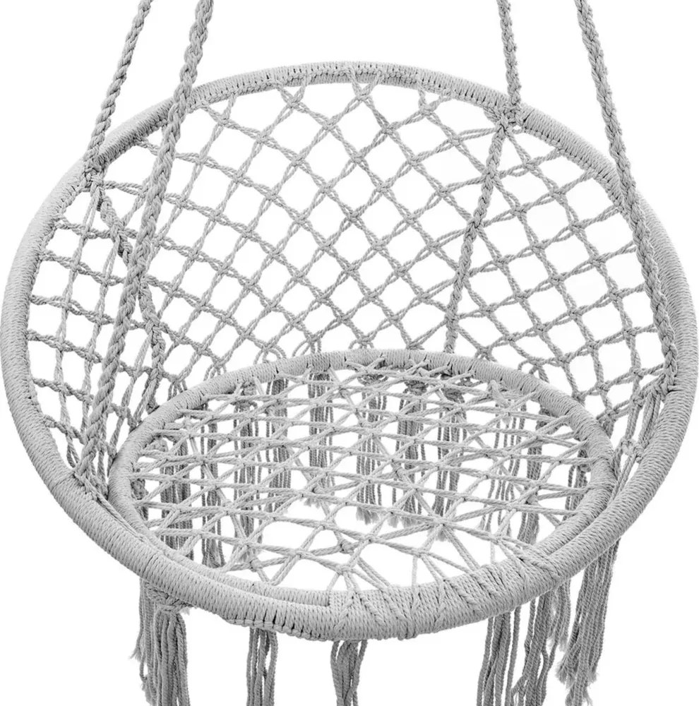 Sivé závesné kreslo KOLUMBIA s vankúšom