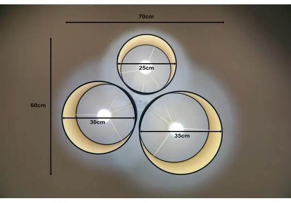Duolla - Stropné svietidlo ROLLER TRIO 3xE27/60W/230V čierna/zlatá