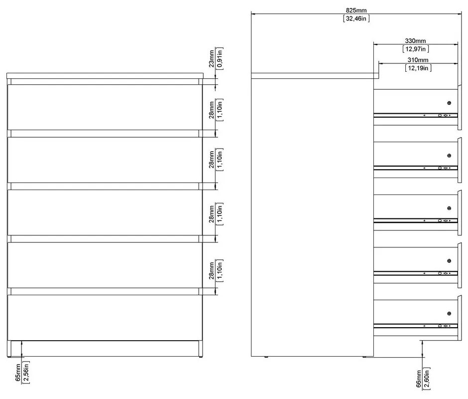 Komoda v dekore duba v prírodnej farbe 77x111x50 cm Naia – Tvilum