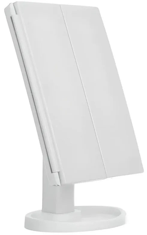 VERK Zrkadlo trojpanelové s LED Dot osvetlením - biele