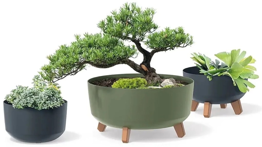 PROSPERPLAST Kvetináč GRACIA TUBUS 29,8 cm antracit Veľkosť: M