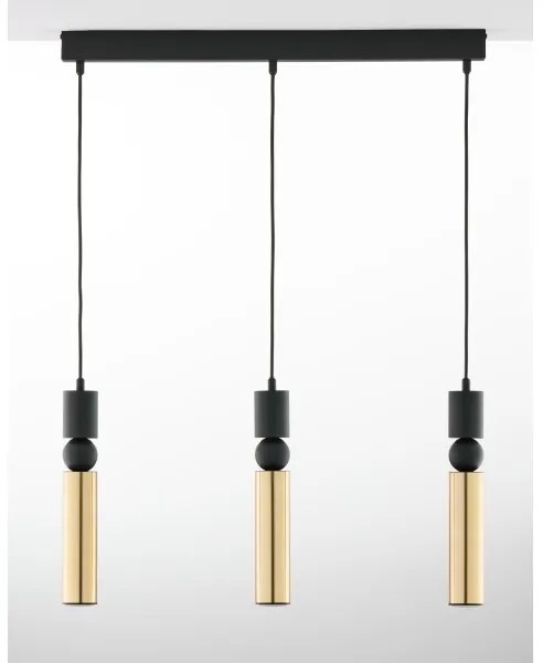 Jupiter 2007 - Luster na lanku ALAS 3xGU10/10W/230V zlatá/čierna