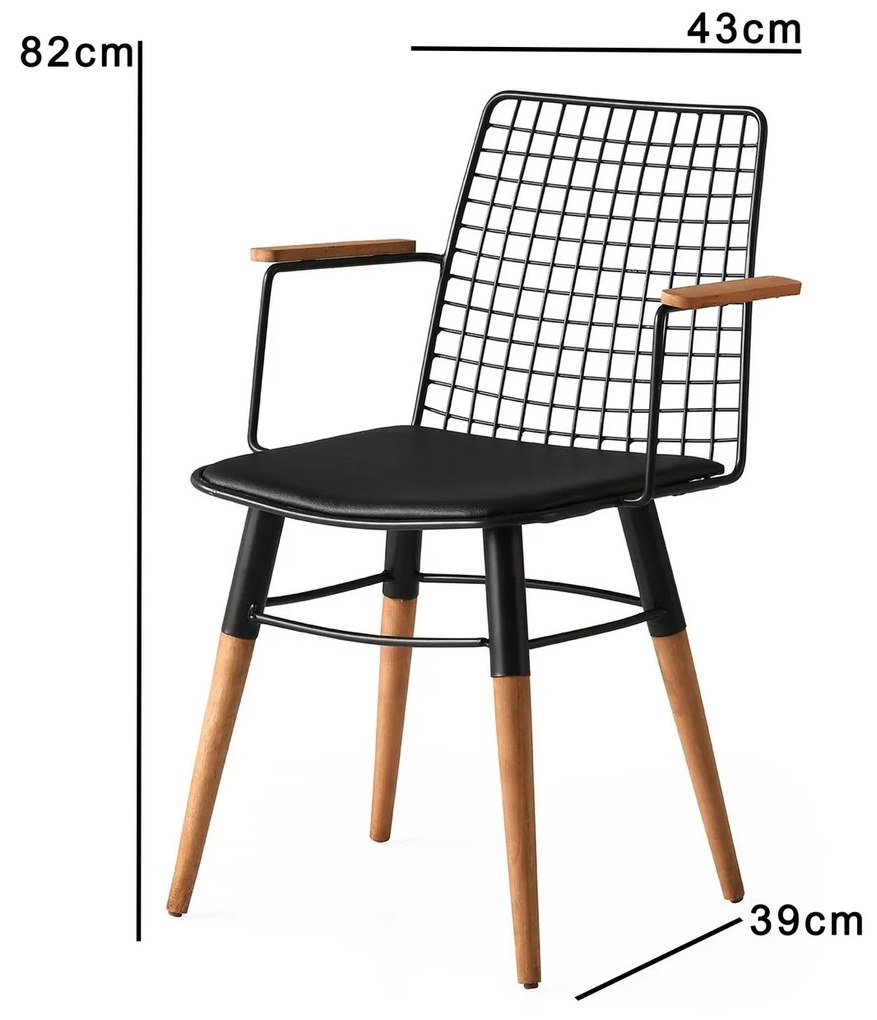 Súprava 2 ks jedálenských stoličiek Trend čierna/orech