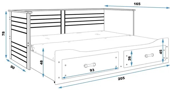 Rozkladacia posteľ HERMES biela 80x200 cm