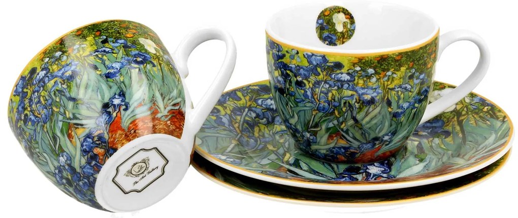 Porcelánová šálka s podšálkou Van Gogh Irises 90 ml sada 2ks