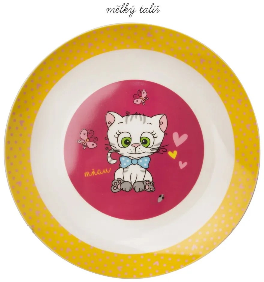 3-dielna detská porcelánová jedálenská súprava Orion Kittens