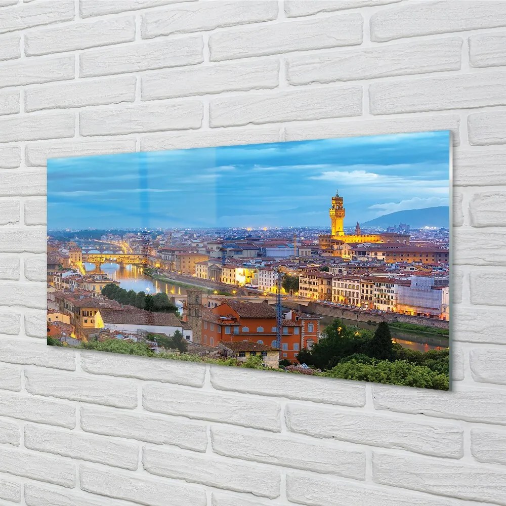 Sklenený obraz Taliansko Sunset panorama 125x50 cm