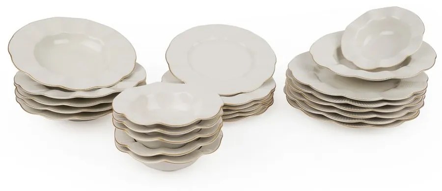 24-dielna sada tanierov z porcelánu Kutahya Waves