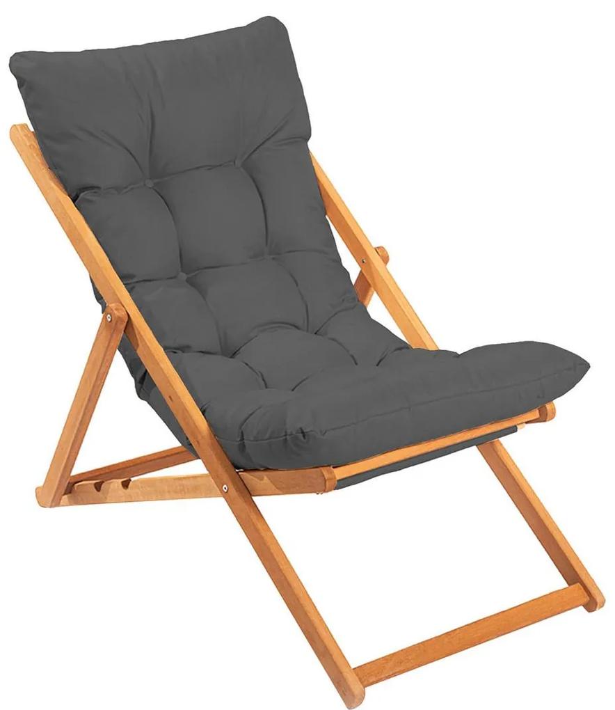 Záhradná stolička „Mila Grey", 59 x 90 x 44 cm