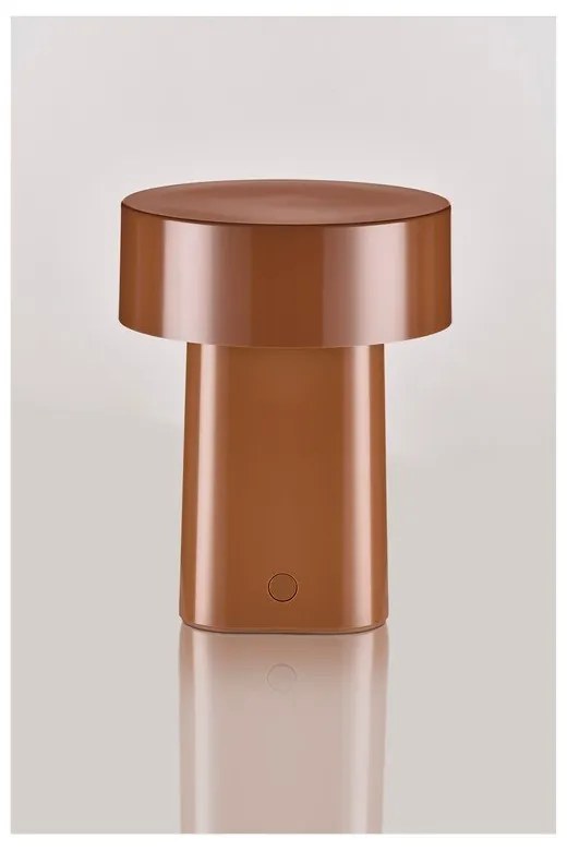 Koňakovohnedá plastová LED stolová lampa (výška 18 cm) Oblong – Zone